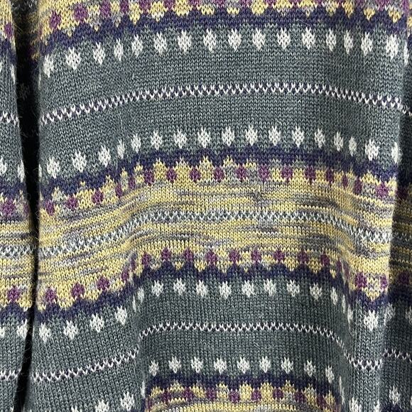 Novica Sweater Large Men's 100% Alpaca Peruvian Crew Neck Blue Multicolor - Picture 5 of 10